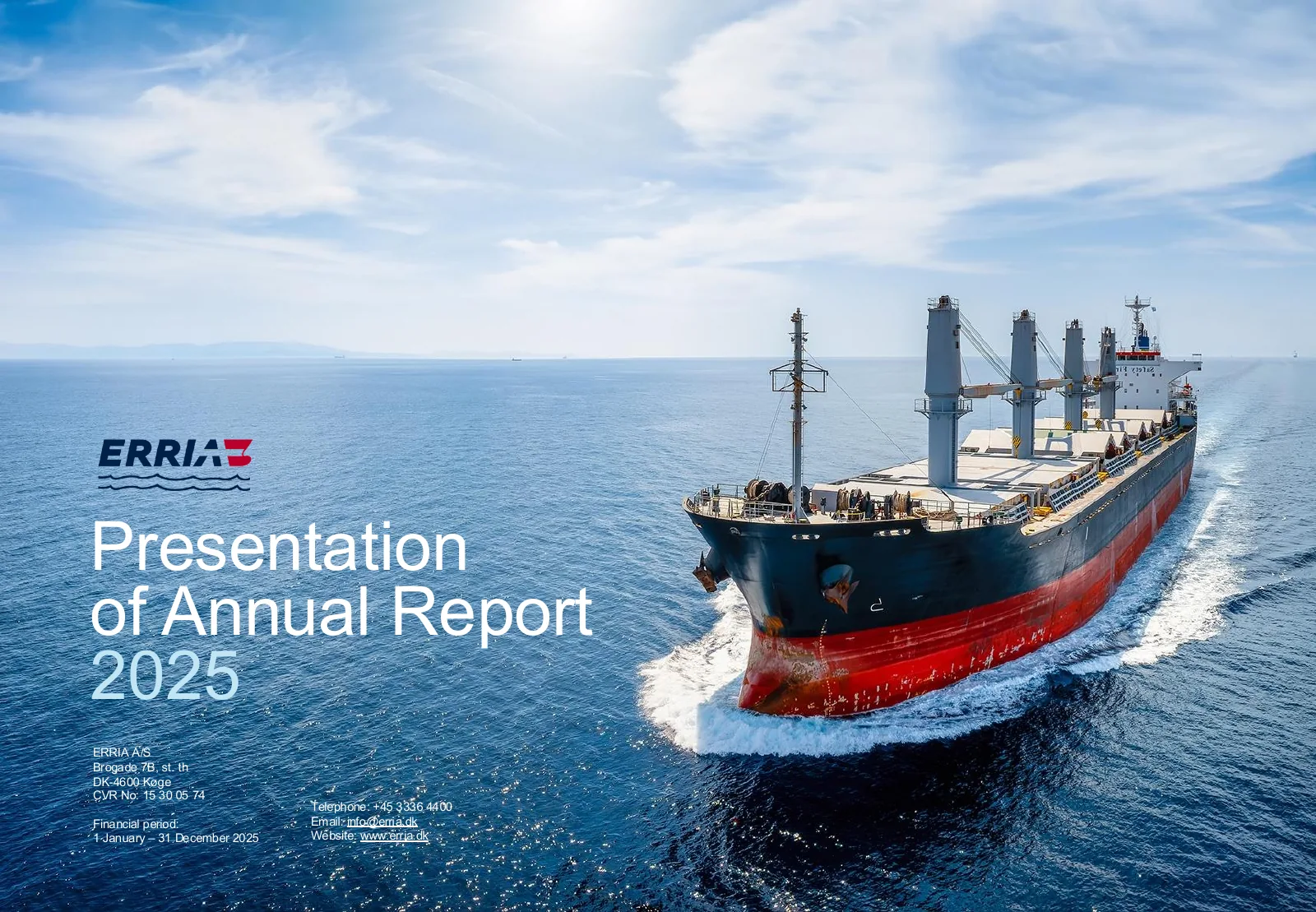Cover of the Erria annual report 2025